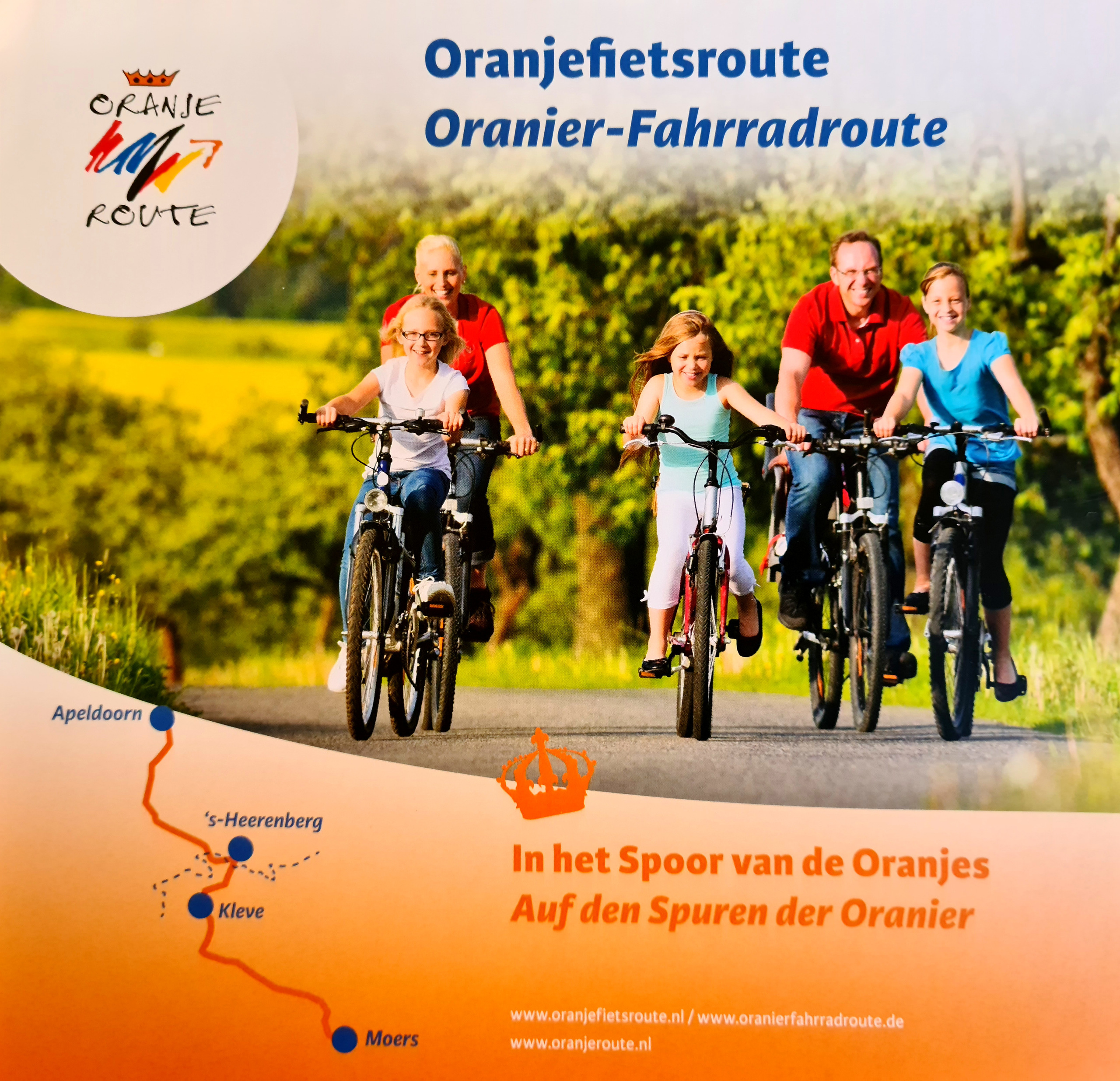 Oranje fietsroute