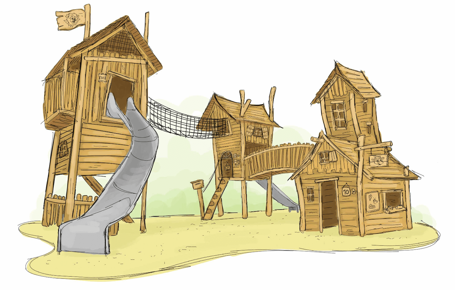 Nieuw reusachtig speeltoestel in Kinderpretpark Het Land van Jan Klaassen.